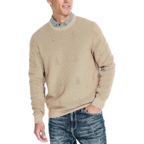 Nautica Men's Sustainably Crafted Printed Crewneck Sweater