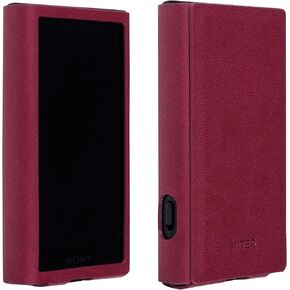 MITER CASE Compatible with Sony Walkman NW-A307 A306 A303 A300, Handmade Italy PU Case Cover for A300 Series (Wine)