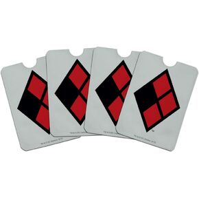 GRAPHICS & MORE Harley Quinn Diamond Logo Credit Card RFID Blocker Holder Protector Wallet Purse Sleeves Set of 4