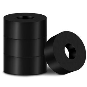 Multi Purpose Rubber Spacers, 1 Inch OD x 3/8 Inch ID x 1/2 Inch Thickness Rubber Spacers,Black Round Rubber Washers Bushings Spacers Washers for Home Car Accessories (8)