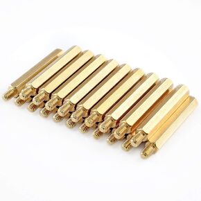 Hxchen 20Pcs M4 x 35mm + 6mm Male Female Thread Brass Hex Standoff Spacer Screws PCB Pillar, Hex Standoff Spacer, PCB Standoff Pillar