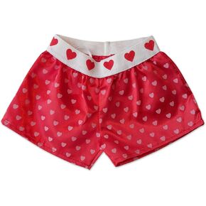 شورت بوكسر على شكل قلب من الساتان ملابس تيدي بير تناسب مقاس 14 بوصة - 18 بوصة من بناء الدب، ودببة فيرمونت تيدي، واصنع حيواناتك المحشوة in Kuwait