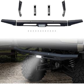 SAUTVS Ranger XP 1000 Rear Bumper with Light, Rear Brush Guard with LED Accent Light for 2018-2024 Polaris Ranger XP 1000 / Crew XP 1000 / Ranger 1000 / Ranger 1000 XP Accessories (Replace #2882529)
