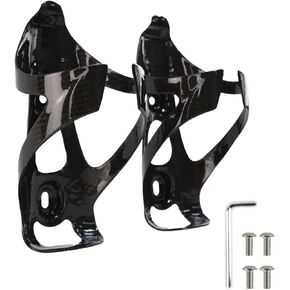 Generic Carbon Fiber Bike Water Bottle Cage - 2 Pack Lightweight, Strong Hold Cycling Bottle Brackets for Road & Mountain Bikes