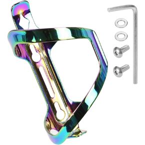 Colorful Bike Water Bottle Holder, Lightweight Aluminum Alloy Side Load Bicycle Water Bottle Cage for Outdoor Cycling Road & Mountain Bike (Colorful)