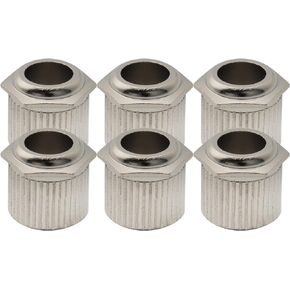 Musiclily Ultra Solid Brass 1/4 Inch to 10mm Vintage To Modern Sized Hex Guitar Tuner Conversion Bushings Tuning Pegs Adapter Ferrules, Gold (Set of 6)