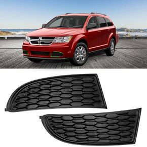 Moonlinks Compatible with 2011-2020 Dodge Journey Fog light Cover,Front Driver and Passenger Side Fog Lamp Bezel for Journey,For CH1038180,CH1039180 | 191275223079,68079853AB,68079852AB,Black,(1Pair)
