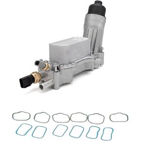 926-959 Upgraded Aluminum Engine Oil Filter Housing with Oil Cooler Sensors and Gaskets For 2011-2016 Dodge Journey Charger Challenger Caravan Durango Avenger Wrangler Grand Cherokee Chrysler 200 300