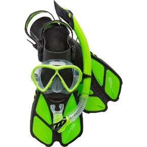 Cressi Adult Snorkeling Set (Mask, Snorkel, Adjustable Fins) Ideal for Travel - Lightweight Colorful Equipment | Bonete Set