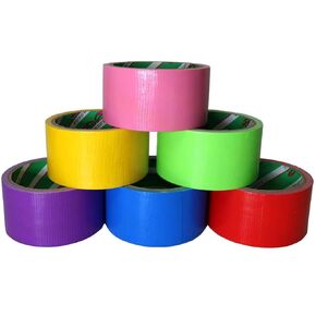 Giftexpress 6 Assorted Colored Duct Tapes - Multi Purposes Bright Colors Tapes Great for Do It Yourself Art Home School Office Assorted Colors 2" Roll by 10 yds