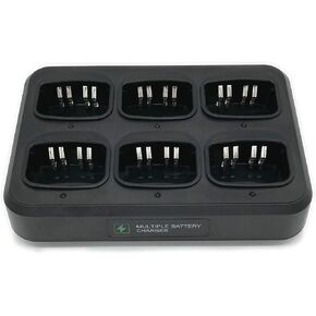 Fumei Six Way Universal Charger 6 Unit Rapid Charger Compatible with Motorola GP328 GP338 HT750 HT1250 GP340 GP380