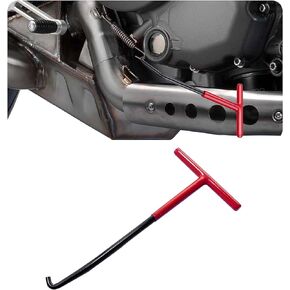 Sylvil Motorcycle Exhaust Spring Hook, T Shaped Handle Spring Puller Installation Tool with Rubber Coating, Universal Pipe Spring Puller Removal Tool for Motorcycle Dirt Bike (Red)