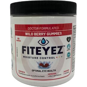 Fiteyez Eye Vitamins for Macular Support – 60 Count Wild Berry Vitamin Gummies for Dry Eye Relief – Blue Light Eye Vitamins – Non-GMO No Gluten Eye Supplements for Adults