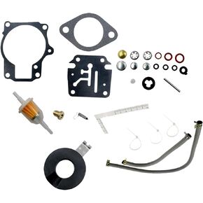 Trucktok 1 Pack Carburetor Rebuild Kit Replacement for 398729 396701 392061 9-37107 18-7222 18-7042 18 20 25 28 30 35 40 45 48 50 55 60 65 70 75 HP Outboard Motors (With Float)