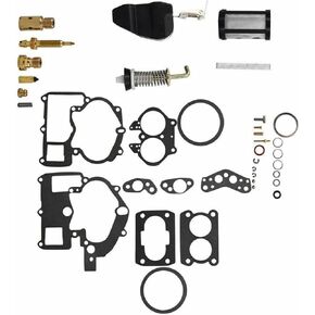 طقم إعادة بناء إصلاح المكربن ​​لـ Mercruiser Mercury Marine 3.0L 4.3L 5.0L 5.7L Mercarb 2 برميل روتشستر استبدال 1389-9670A2 1389-9563A1 1389-9564A1 3302-804844002 1389-806077A2 (مع تعويم)