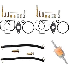 Silscvtt Carb Carburetor Repair Kit Fuel Filter Replacement for John Deere Mower 425 445 345 FD620 FD620D MIA12362 AM118872 MIA11386