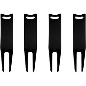 jinyatu Golf Divot Tool Metal Bending Green Repair Fork Golf Green Divot Fork Mark Clean Black Accessories 4 Pieces