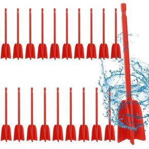 MUXHEL 20 Pcs Reusable Paint Mixer for Drill, 6.5" Paint Mixer Drill Attachment Helix Paint Stirrer for Drill, Red Resin Mixer Paddles for Resin, Silicone Mixing