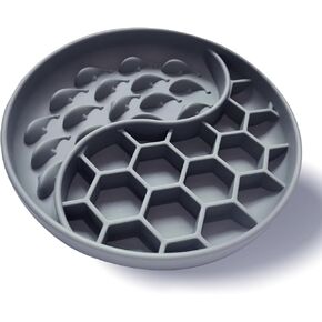 Slow Feeder Dog Bowls,Fun Dog Feeding Bowls with Suction Cups, Anti-Choking, Non-Slip Design, Reduces Boredom, Anxiety,Overeating, Ideal for Medium to Small Dogs & Cats (Pink+Grey)