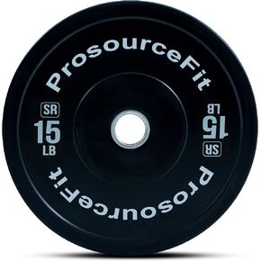 ProsourceFit Solid Rubber Bumper Plates (Sold Individually) with Steel Insert