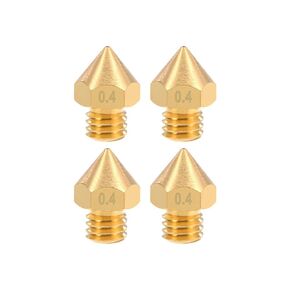 uxcell 0.6mm 3D Printer Nozzle Head M7 Thread Replacement for MK10 1.75mm Extruder Print, Brass 4pcs
