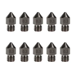 ACMYCH 10PCS 3D Printer Hardened Steel MK8 Nozzle, High-Temperature Resistance Upgraded Tungsten All Metal Nozzle, for Makerbot Ender 3 / Ender 3 S1, Pro, CR-10 Series (0.8mm)