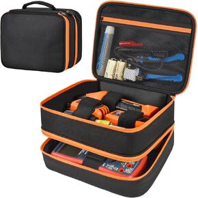 حقيبة سفر Steadtep متوافقة مع قاطع دائرة التيار المتردد ET310 من Klein Tools، ومنفذ GFCI ومجموعة الاختبار الكهربائي، وغطاء تخزين مجموعة اختبار المنزل لأجهزة القياس الرقمية المتعددة، ومقياس المشبك والمزيد (الصندوق فقط)