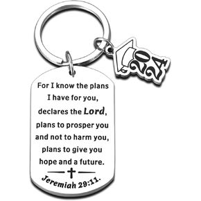 Class of 2024 Keychain, Graduation Gifts for Teen Boys Girls, 2024 Graduation Gifts for Women Men, Graduation Gifts for Her Him, Christian Graduation Gifts, Seniors High School College Graduation Gift