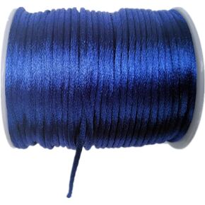 Glory Qin 54 Yards 2.0mm Nylon Rope Satin Silk Decorative Rope Beaded String Kumihimo, Beaded, Tassel, Jewelry Making Chinese Knot (Black, 2.0mm)