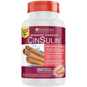 OProCyn Tru Nature Cinsulin Advanced Strength Cinnamon Extract 500mg, 200 Vegetarian Capsules