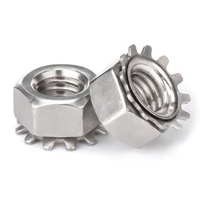 #10-24 Keps Lock Nut Stainless Steel, K-Lock Keps Nuts 304 Stainless Steel 18-8 Lock Nuts, Pack of 50