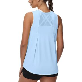 قمصان علوية للتمرين للسيدات من Attifall قمصان يوجا شبكية بدون أكمام قمصان رياضية للجري تانك القمم قمصان رياضية باردة وجافة in Kuwait