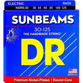 DR Strings Sunbeam - Nickel Plated Round Core 6 String Bass 30-125