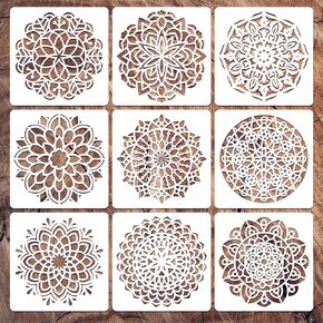 Mandala Stencils for Painting, Small Rangoli Stencils for Crafts on Wood Wall Furniture Fabric, Rock Painting Stencils, Great for DIY Projects & Home Decor (4 inch) in Kuwait