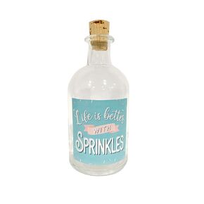 SPRINKLES Glass Jar BOTTLE Decoration | Fill yourself - Comes Empty | Ice Cream Bar Decor | Life is Better with Sprinkles | Ice Cream Sundae