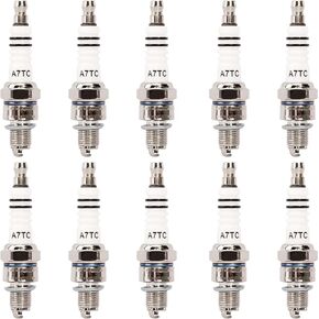 QAZAKY 10 Pcs Spark Plug A7TC for GY6 50cc 70cc 90cc 110cc 125cc 150cc ATV Scooter Pit Dirt Pocket Racing Bike Moped Go Kart Quad Buggy TaoTao Buyang Roketa Sunl Baja Kymco Chinese CR5HS CR5HSB