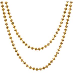 Rosemarie Collections Women's Stunning 8mm Faceted Glass Crystal Beaded Knotted Long Strand Endless Necklace And Stretch Bracelet Set, 60"