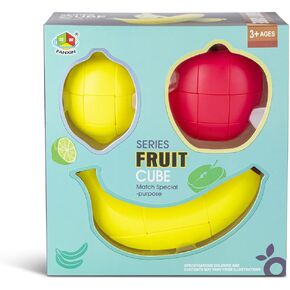 Foedoy Fruit Magic Speed Cube Set 3 Pack No Stickers Birthday Children's Puzzle Toys Adult Children's Best High Speed Turning Fast and More Accurate Puzzle Game (Fruit)
