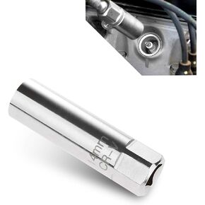 UGSHY 1 PC Automotive 14mm Spark Plug Removal Wrench, 12-Corner Thin-Walled 3/8" Drive Spark Plug Socket Tool, Built-in Shrapnel to Easily Take Out Spark Plug, Universal Car Repair Tool (Silver)