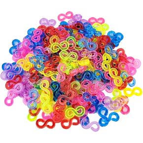 500 Pcs S Clips rubber band bracelet kit Rubber band bracelet kit for DIY handicraft loom bracelet rubber bracelet (Blue)