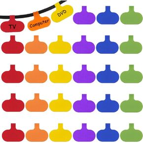 30 PCS Cable Labels Tags Multi-Color Electronic Cable Tags Cord Wire Labels Writable Oval Cable Tags for Electronics Self-Adhesive Nylon Wrap-It Cable Label Computers Cable Management