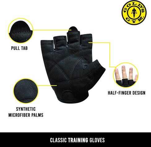 Golds Gym Classic Training Gloves, Workout Gloves, Weightlifting, Fitness, Exercise (Medium) in Kuwait