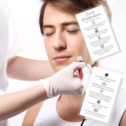 بطاقات Lashicorn Diamond Microdermabrasion للعناية اللاحقة | 50 عبوة | بطاقة عمل مقاس 2 × 3.5 بوصة | مستلزمات التجميل | تصميم بطاقة بيضاء بسيطة in Saudi Arabia