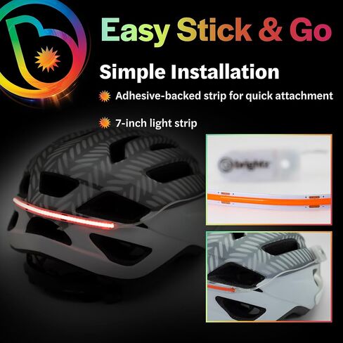 Brightz HelmetBrightz LED Bike Helmet Light, Red - Be 100% More Safe & Seen at Night! - 7-Inch Light Strip Works with Both Adult & Kids Helmets - Also Great for Scooter & Skateboard Helmets in Kuwait