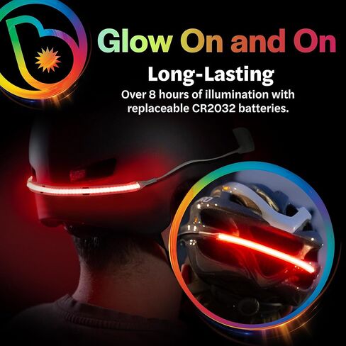 Brightz HelmetBrightz LED Bike Helmet Light, Red - Be 100% More Safe & Seen at Night! - 7-Inch Light Strip Works with Both Adult & Kids Helmets - Also Great for Scooter & Skateboard Helmets in Kuwait