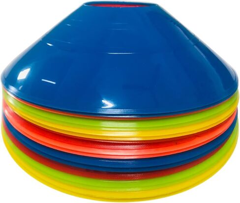 Elandy 20 قطعة قرص كرة القدم المخاريط برو القرص المخاريط تدريب كرة القدم خفة الحركة مخاريط كرة القدم الرياضية حامل المخاريط القرص للتدريب الرياضي كرة السلة، معدات ممارسة التدريب (5 ألوان) in Kuwait