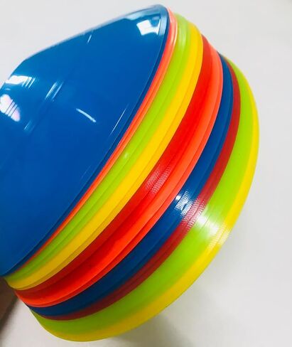 Elandy 20 قطعة قرص كرة القدم المخاريط برو القرص المخاريط تدريب كرة القدم خفة الحركة مخاريط كرة القدم الرياضية حامل المخاريط القرص للتدريب الرياضي كرة السلة، معدات ممارسة التدريب (5 ألوان) in Kuwait