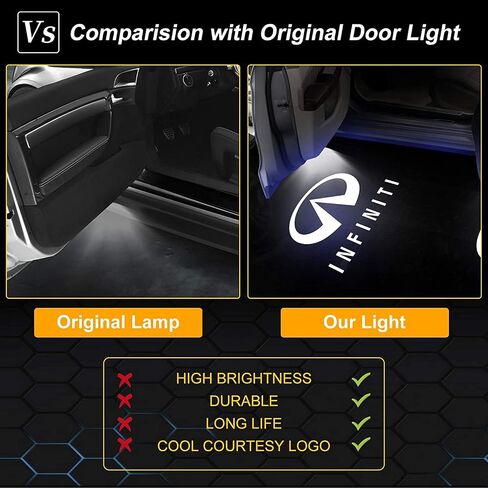 Car Door Light Logo for Infiniti - Compatible with Q50 Q60 Q70 QX50 QX70 QX80 FX G M EX Series Ghost Shadow Lights Projector Infiniti Accesories (4 Pcs) in Saudi Arabia