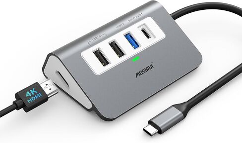 USB C Hub, Mosirui 9-in-1 USB C Hub Multiport Adapter Docking Station USB Hub with 4K@30HZ HDMI, USB 3.0, 5Gbps USB-C 3.0, USB 2.0, 100W PD, SD/TF for MacBook/Dell/HP/Lenovo/Surface, Desktop/Laptop/PC in Kuwait