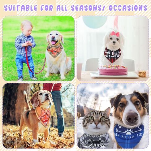 Buryeah 500 Pcs Plaid Dog Bandanas Bulk for Groomers Pet Scarfs Puppies Bibs with Cute Sayings Adjustable Washable Pet Costume Dog Accessories for Small to Large Dogs Cats (Assorted Plaid) in Saudi Arabia